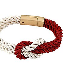 abordables -bracelet chaîne en corde tressée pour homme avec fermoir magnétique bracelet à breloques nœud - bordeaux