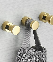 economico -ganci da parete per cappotti, ganci per asciugamani da parete in ottone ganci per accappatoio 3 pezzi / 5 pezzi (oro)