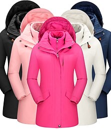 economico -Per donna Giacca con cappuccio Giacche da escursionismo 3 in 1 Giacca da sci Inverno All'aperto Tenere al caldo Impermeabile Antivento Traspirante Soprabiti Giacche a vento Trench Sci Campeggio e