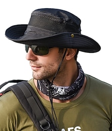 economico -Per uomo Cappello da sole Stile pescatore Esterno Impacchettabile UPF50+ Protezione UV Asciugatura rapida Primavera Estate Cappello Retato Campeggio e hiking Caccia Pesca Verde militare Grigio Cachi