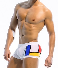 abordables -Hombre Bañadores Pantalones Bañador Natación Corto Secado rápido Pantalones de Surf Traje de baño Natación Surf Deportes acuáticos Retazos Verano