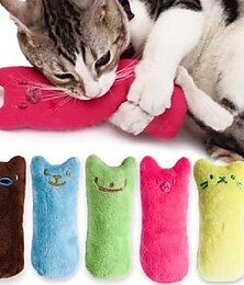 abordables -2 uds juguetes de hierba gatera para moler dientes divertido juguete interactivo de gato de peluche mascota gatito masticar juguete vocal garras pulgar morder gato menta para gatos caliente