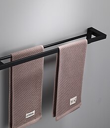 preiswerte -Handtuchstange Wandmontage 60 cm Aluminium Handtuchhalter für Badezimmer Aluminium Badezimmer Hardware Einzel- / Doppel-Handtuchhalter (Silber / Schwarz / Grau)