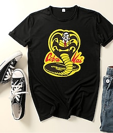 billiga -Cobra Kai Karate Kid Cobra Kai Cosplay-kostym T-shirt Animé Grafiska tryck Tryck Harajuku Grafisk T-shirt Till Herr Dam Vuxna