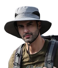 economico -Cappello Per uomo Cappello da sole Cappello a secchiello Cappello da escursionismo Antivento Traspirante Asciugatura Rapida per Pesca Arrampicata Spiaggia Tinta unica Seta Estate Primavera Autunno