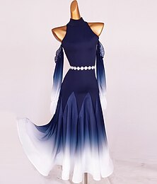 preiswerte -Für den Ballsaal Kleid Farbaufsatz Damen Leistung Langarm Spandex