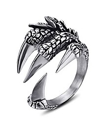 voordelige -Stainless Steel Dragon Claw Wrap Band Ring Men's Cool Ring Accessories Collection (11)