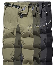 baratos -Homens Calças de Trilha Verão Ao ar livre Prova-de-Água Conforto Respirável Secagem Rápida Elastano Bolso Com Zíper Calças Cinzento Escuro Preto Verde Escuro Cáqui Caça Pesca Alpinismo M L XL XXL XXXL