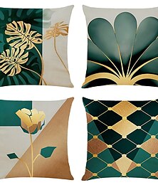 baratos -capa de almofada 4 unidades geométricas macias simples clássicas capa de almofada de linho falso capa de almofada de linho para sofá quarto qualidade superior lavável a máquina para sofá sofá-cama