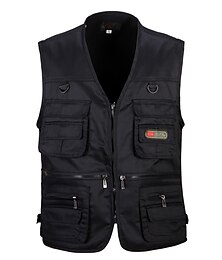 preiswerte -Herren Anglerweste Weste für Wanderer Draussen Atmungsaktiv Schnelltrocknend Multi Pocket Leichtgewichtig Shirt Angeln Klettern Camping / Wandern / Höhlenforschung Schwarz Rote Tarnung Grün Kaki