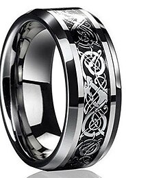 cheap -New Silver Celtic Dragon Titanium Stainless Steel Men's Wedding Band Rings EW sakcharn