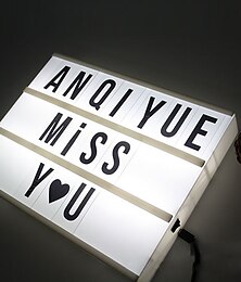 זול -ערכת תיבת אור משולבת LED מנורת שולחן דלפק מסר DC 5V DIY אותיות כרטיסים סימן קישוט USB או מופעל על ידי סוללה לוח הודעות מתנה לילדים ובנות מתנת חג המולד