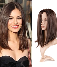 cheap -Brown Wigs For Women Natural Straight Long Brown Wig Long Straight HairBrown Center Split Straight Hair Christmas Party Wigs