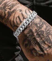 abordables -Chaînes Bracelets Large bracelet Homme Lien / Chaîne Verticale Punk Mode Classique Tendance Roche Bracelet Bijoux Or Argent pour Soirée Plein Air Cadeau