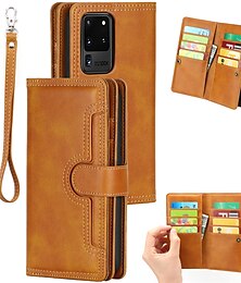 cheap -Phone Case For Samsung Galaxy S24 Ultra Plus S23 Ultra Plus S21 Ultra Plus S20 Plus S20 Ultra Note 20 Ultra Wallet Case Card Holder Dustproof with Phone Strap PU Leather
