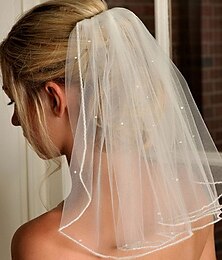 cheap -One-tier Cute / Birthday Wedding Veil Elbow Veils with Pure Color 23.62 in (60cm) Lace / Tulle