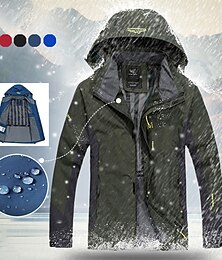 abordables -chaqueta de senderismo impermeable para hombre de talla grande chaqueta de lluvia chaqueta con capucha sombrero desmontable impermeable rompevientos al aire libre a prueba de viento impermeable ligero gabardina transpirable prendas de vestir exteriores pe