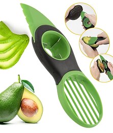 voordelige -Avocadosnijder, -ontkerner en -schilmesje van roestvrij staal in één: 3-in-1 tool - vaatwasmachinebestendig en robuust, klein, groen