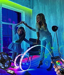 billiga -led strip lights app musik sync kontroll set 5v usb 5050 smd rgb bluetooth tv bakgrundsbelysning vattentät