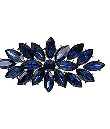 abordables -Siempre la fe boda ramillete joyería azul marino marquesa cristal austriaco flor en auge broche para mujer moda
