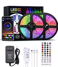 cheap -LED Strip Lights Bluetooth Music Sync 40/30/20/10m Color Changing LED Strip 40 Keys Remote Sensitive Built in Mic App Controlled LED Lights 5050 RGB APP Remote Mic 3 Button Switch