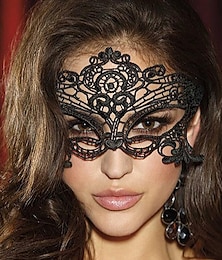 abordables -bondage eye mask sm diosa sexy lady eye mask adultos 'navidad halloween props mujer rojo / blanco / negro tactel encaje accesorios disfraces disfraces / máscara para los ojos