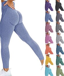baratos -Leggings femininas sem costuras leggings para treino de bunda levantadas franzidas leggings de controle de barriga esportiva academia yoga fitness ciclismo corrida atlético roupas ativas