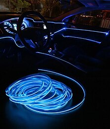 billige -bil el wire led stripe 5m led billys atmosfære lys for diy fleksibel auto interiør lampe fest dekorasjon 12v neon strips 2 stk 1pc sett
