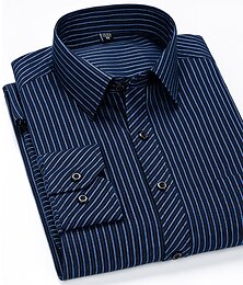 economico -Per uomo Camicie Camicia con colletto Camicia con bottoni Curva Matrimonio Feste Blu marino Blu Reale Blu Viola Manica lunga Colletto Per tutte le stagioni Abbigliamento Bottone giù