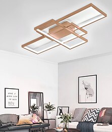 billige -led taklampe moderne geometrisk mønster 90cm 3-lys lineært innfelt ambient light metall aluminium varm hvit kald hvit dimbar versjon med fjernkontroll kan kun dimmes med fjernkontroll