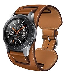 economico -Cinturino per orologio  per Samsung Watch 6/5/4 40/44mm, Galaxy Watch 5 Pro 45mm, Galaxy Watch 4/6 Classic 42/46/43/47mm, Watch 3, Active 2, Gear S3 S2 Vera pelle Sostituzione Cinghia 20mm 22mm