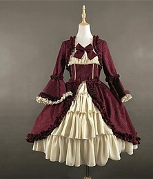 abordables -Médiéval Robe de cocktail Robe vintage Robe Costumes à thème cinéma / TV Couleur Unie Déguisement Femmes Mascarade Soirée & Fête Festival Adulte Robe Toutes saisons