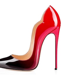 cheap -Women's Heels Pumps Stilettos Party Work Club Color Block Solid Colored  High Heel Stiletto Heel Pointed Toe Business Sexy Classic Patent Leather Shoes With Red Bottoms Black Red Nude Summer Spring