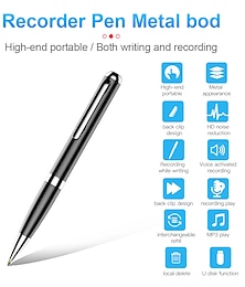 رخيصةأون -Mini Digital Voice Recorder Pen Voice-to-text Writing Audio Recorders Mp3 Playback Ai Smart HD Noise Reduction 8G to 32GB Dictaphone