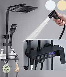 abordables -robinet de douche / système de douche / ensemble de système de pommeau de douche à effet pluie - douchette incluse douche à effet pluie à led finitions électrolytiques / peintes contemporaines