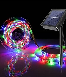 お買い得  -屋外ソーラーストリングライトソーラーledストリップライト屋外防水5m16.4ft 150ledソーラーストリングライト3m90ledガーデンパティオプールクリスマスツリーの茂み壁の装飾ledソーラーガーデンライト
