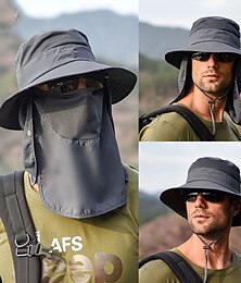 baratos -Chapéu de Sol Chapéu Balde Chapéu com tampa de aba no pescoço Empacotável Repelente de Insetos Verão Primavera Aba larga