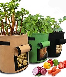 お買い得  -2pcs植物栽培バッグホームガーデンポテトポット温室野菜栽培バッグ保湿ジャーディン垂直ガーデンバッグツール