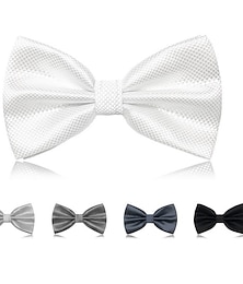 abordables -Corbatas de lazo clásicas para hombre en esmoquin sólido formal pajarita de trabajo de fiesta de boda - a cuadros