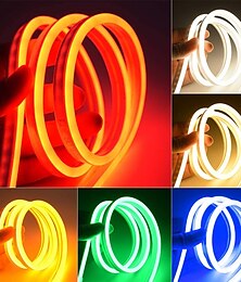 economico -tubo luminoso al neon a led impermeabile, strisce luminose flessibili monocolore per interni ed esterni decorativi, 20m 15m 10m 5m 3m 2m 1m smd 2835 ac 120v-240v