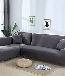 economico -copridivano elasticizzato bordeaux copridivano elastico divano componibile poltrona divanetto 4 o 4 o 3 posti forma a L grigio tinta unita morbido resistente lavabile