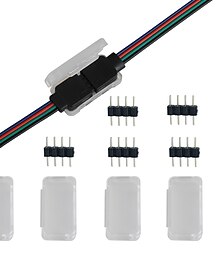 economico -connettore a striscia luminosa a led clip di fissaggio impermeabile ago a 4 pin rgb tipo maschio scatola impermeabile scatola di accessori per barra luminosa è adatto per il fissaggio linea connettore