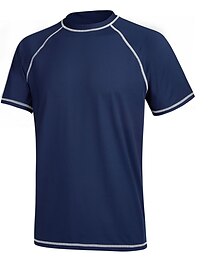 economico -Per uomo Top sottomuta Protezione solare UV Traspirante Asciugatura rapida Manica corta Top sottomuta Maglia da nuoto Nuoto Surf Spiaggia Sport acquatici Tinta unita Estate / Elasticizzato / Leggero