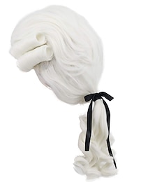halpa -Synteettiset peruukit Kihara Poninhännällä Koneella valmistettu Peruukki Vaaleahiuksisuus Pitkä A1 A2 A3 A5 Synteettiset hiukset Naisten Juhla Muoti Helppo kantaa Vaaleahiuksisuus Valkoinen Harmaa