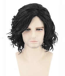 cheap -Black Wigs For Women Men's Wig Black Short Curly Hair Fluffy Cosplay   Party Wig Carnival Wig
