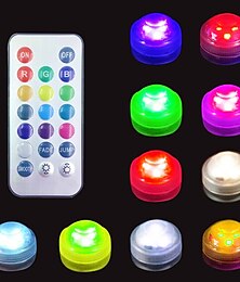 abordables -12 pièces sous-marine submersible led piscine lumière étanche avec télécommande pour baignoire vase aquarium fête mariage décor à piles