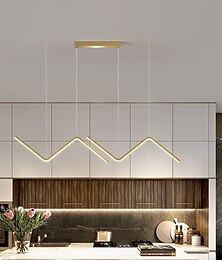 voordelige -led hanglamp 90 cm eilandverlichting dimbaar lijndesign aluminium stijlvol minimalistisch geschilderde afwerkingen nordic style eetkamer keukenverlichting 110-240v alleen dimbaar met afstandsbediening