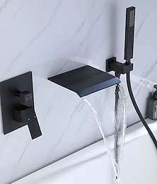 cheap -Bathtub Faucet - Contemporary Chrome Wall Installation Ceramic Valve Bath Shower Mixer Taps