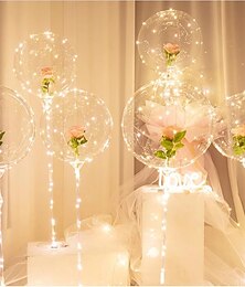 preiswerte -LED-Ballonlichter, transparente Folie, Ballon, Dekoration, Licht für Party, Geburtstag, Hochzeit, Weihnachten, Dekoration, Wohnkultur, Säulenständer mit Sockel