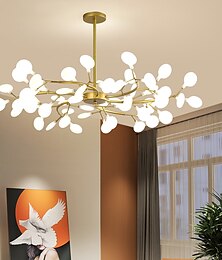 economico -ha condotto la luce del pendente 27 36 45 54 teste lampadario firefly ha condotto l'illuminazione a sospensione lampada a soffitto postmoderna lampada a sospensione ramo in oro rosa lampadario a led